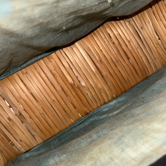 Vintage 1960's Rattan Embroidered Bohemian Beach Travel Tote Bag - Picture 4 of 8